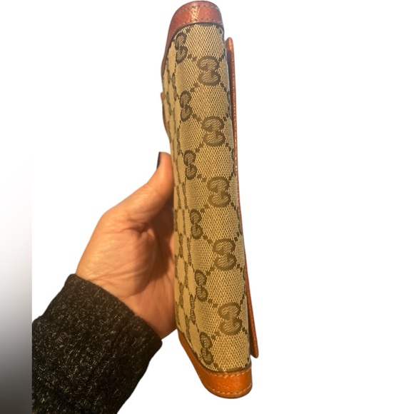 EUC GUCCI CANVAS LONG WALLET with unbranded crossbody chain - Picture 9 of 11